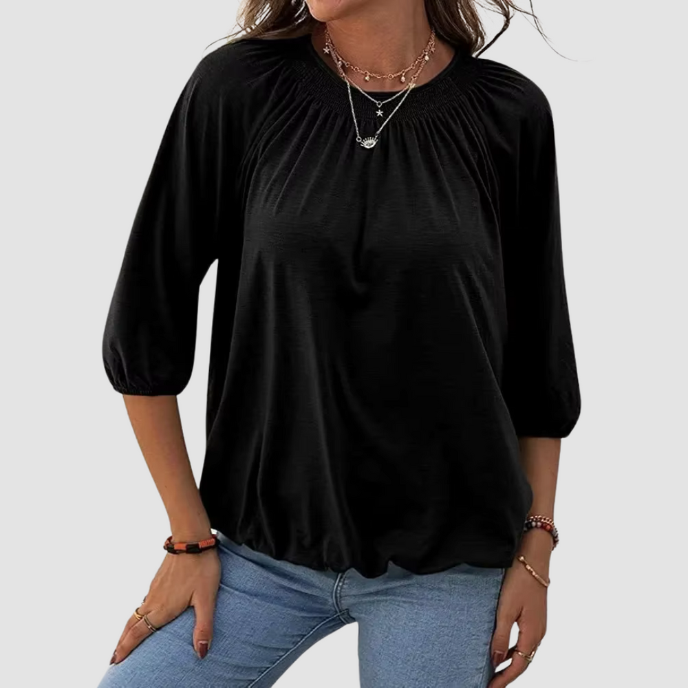 Levoire | Loose Fit Femme Top À Manches Mi-Longues Noir