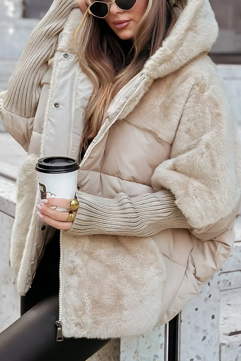 Levoire | Veste Bomber Femme Avec Capuche Beige