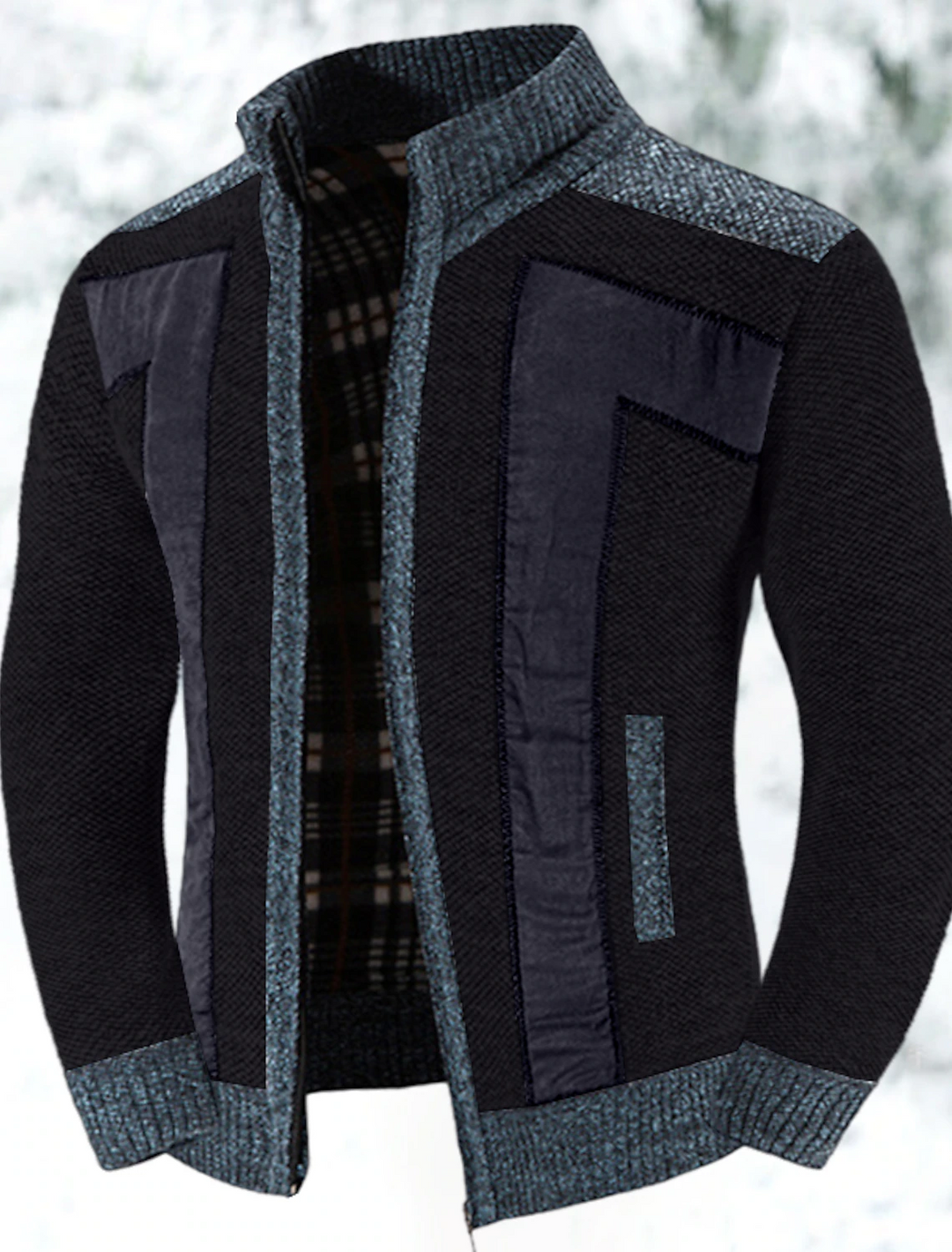 Levoire | Veste En Maille Chaude Pour Hommes Au Design Classique Noir