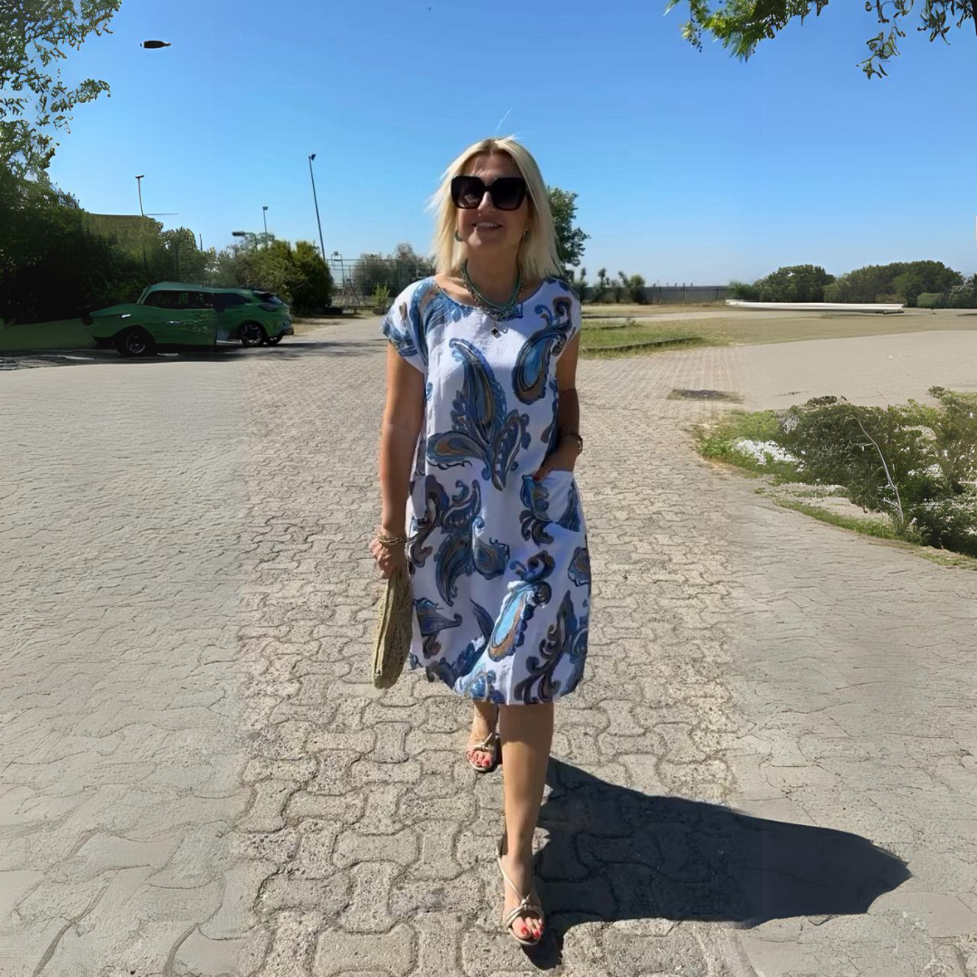 Levoire | Robe Midi Imprimée Blanc
