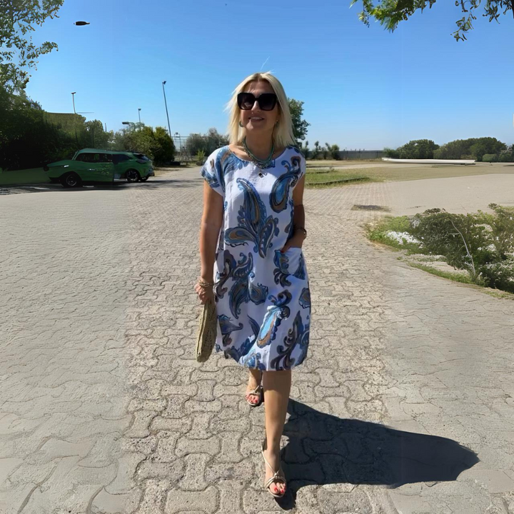 Levoire | Robe Midi Imprimée Blanc