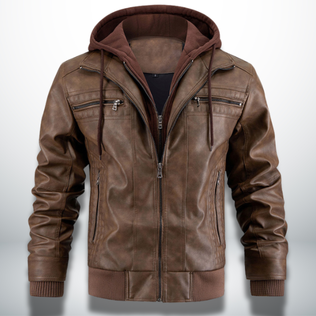 Levoire | Veste pour hommes en cuir synthétique de haute qualité Braun