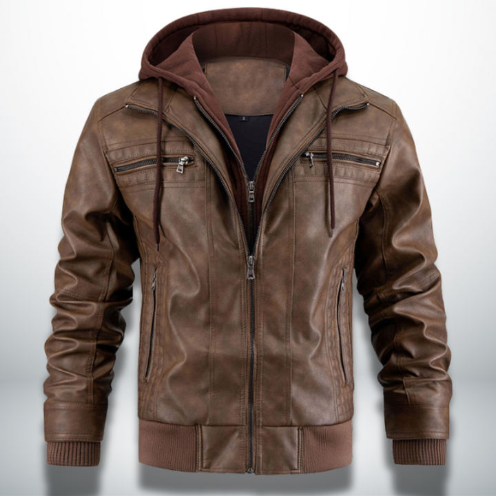 Levoire | Veste pour hommes en cuir synthétique de haute qualité Braun
