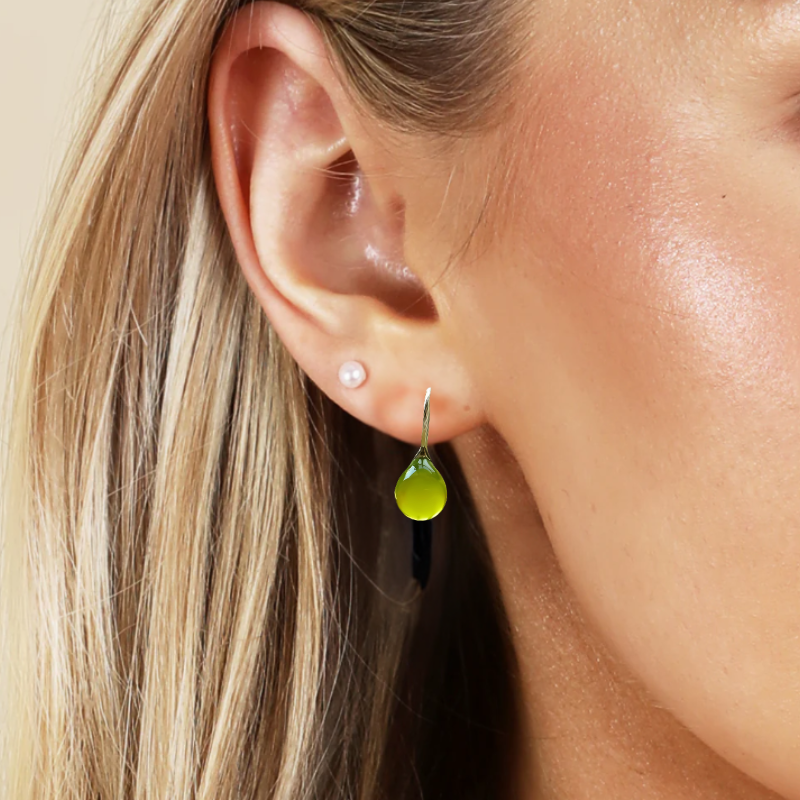 Levoire | Weinlese Boucles D'Oreilles En Verre Vert