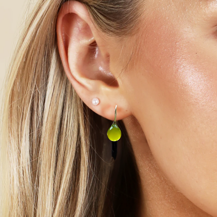 Levoire | Weinlese Boucles D'Oreilles En Verre Vert