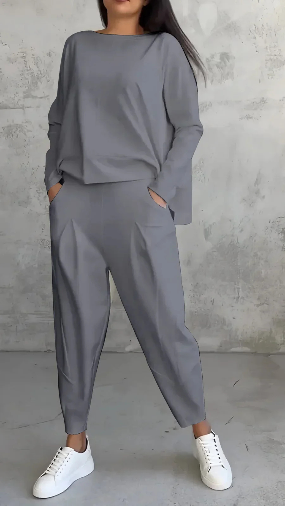 Levoire | Ensemble Minimaliste Printemps Femmes Deux Pièces Gris