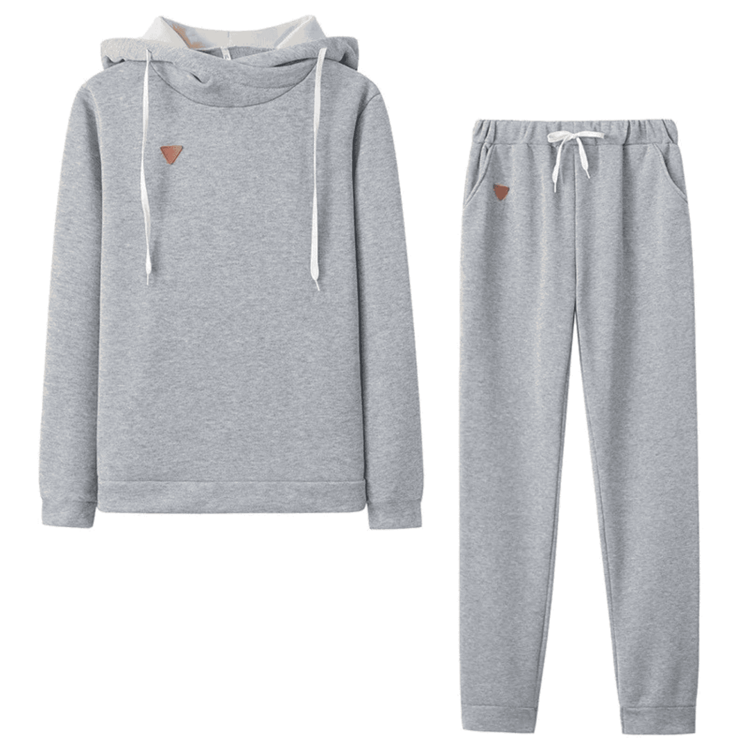Levoire | Ensemble De Training Femme Deux Pièces En Noir Uni Gris clair
