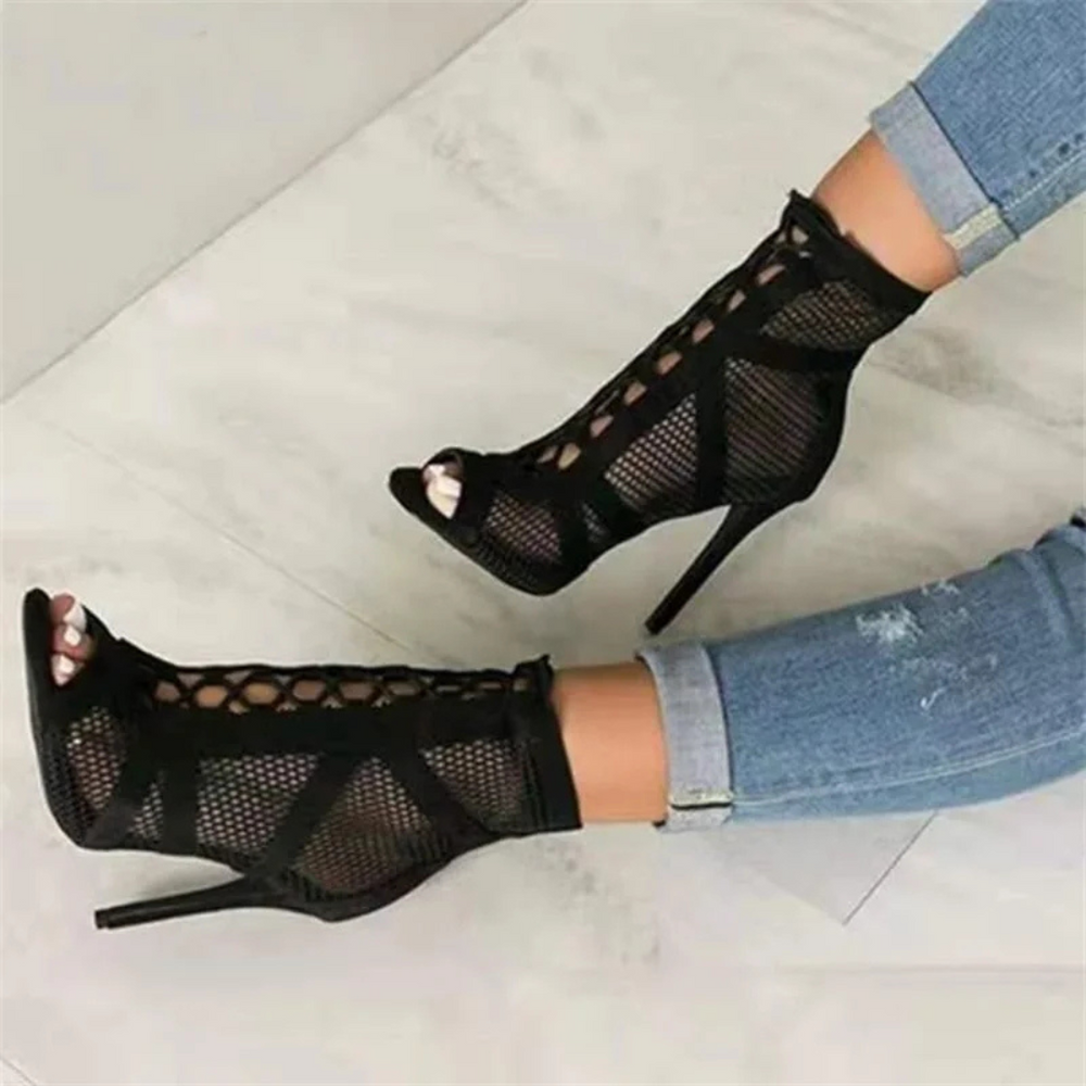 Levoire | Sandales À Levoire | Talons Peep Toe Pour - Femmes - À Lacets