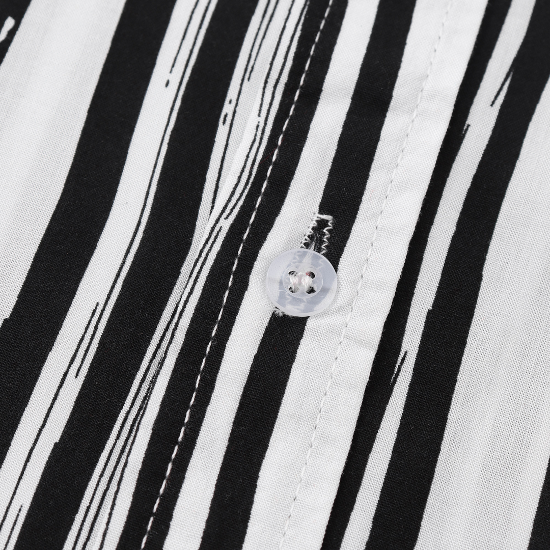 Levoire | Chemise À Manches Courtes Pour Hommes Blanc Noir