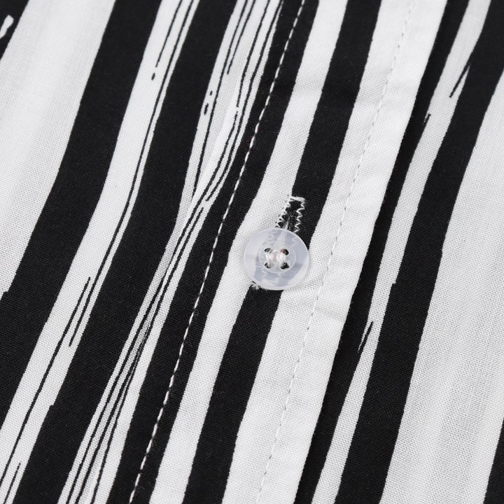 Levoire | Chemise À Manches Courtes Pour Hommes Blanc Noir