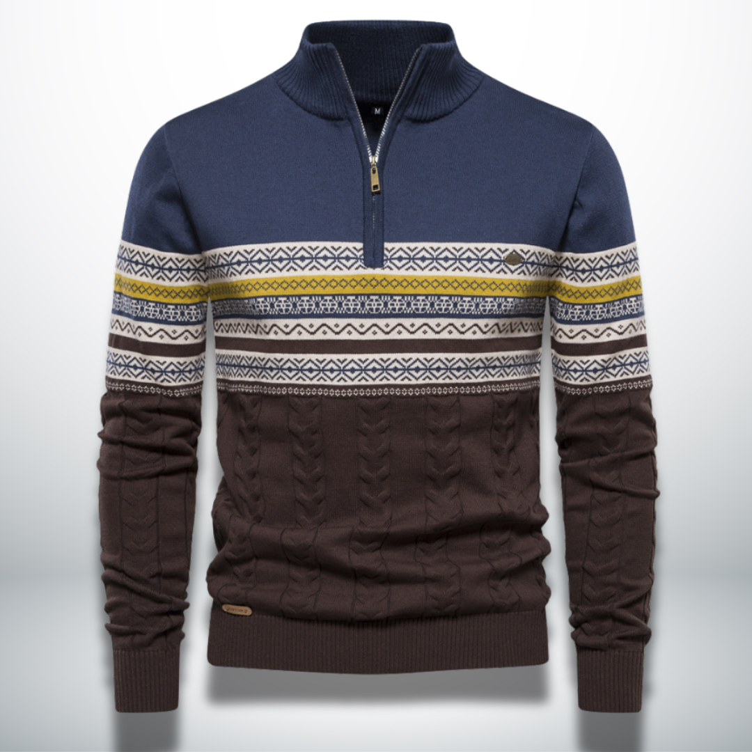 Levoire | Pull-Over En Coton Pour Homme Fini Traditionnel bleu