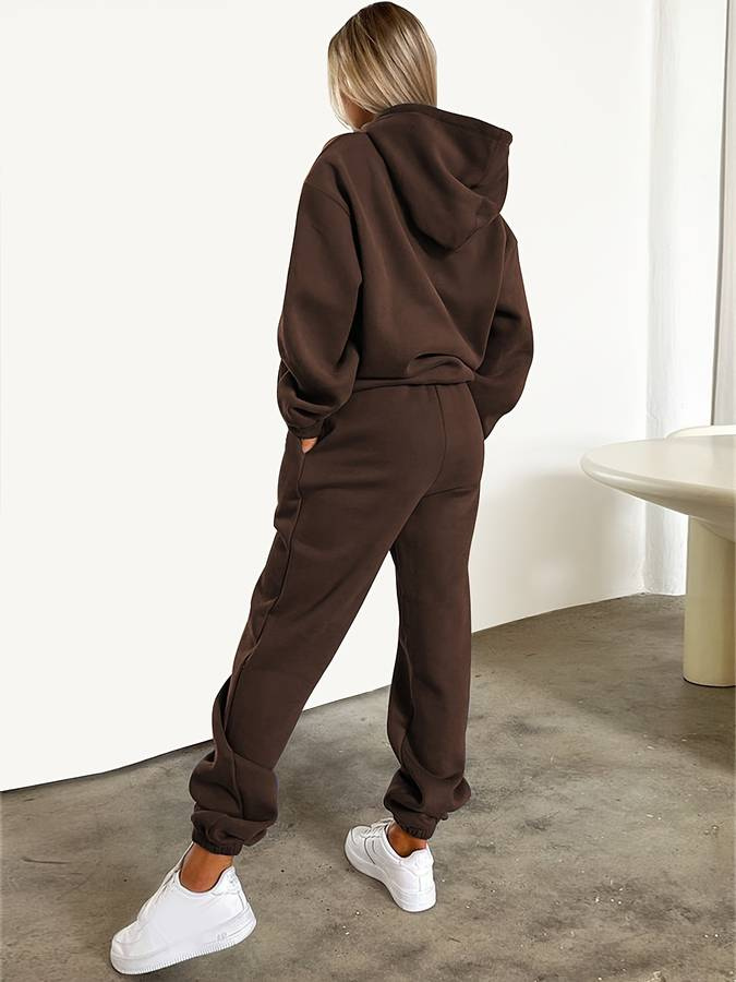 Levoire | Ensemble de jogging confortable pour femmes deux pièces Café