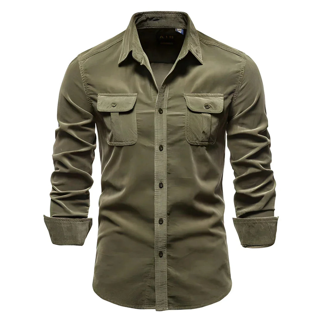 Levoire | Chemise Décontractée Pour Hommes Vert olive