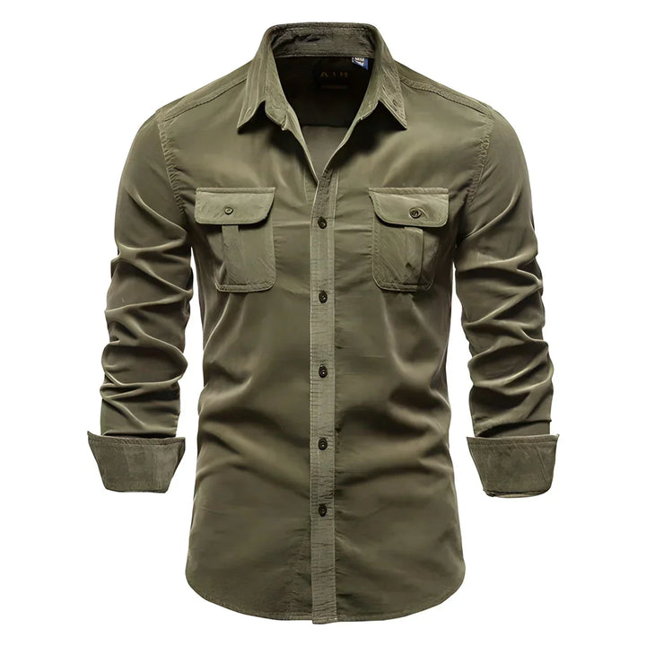 Levoire | Chemise Décontractée Pour Hommes Vert olive
