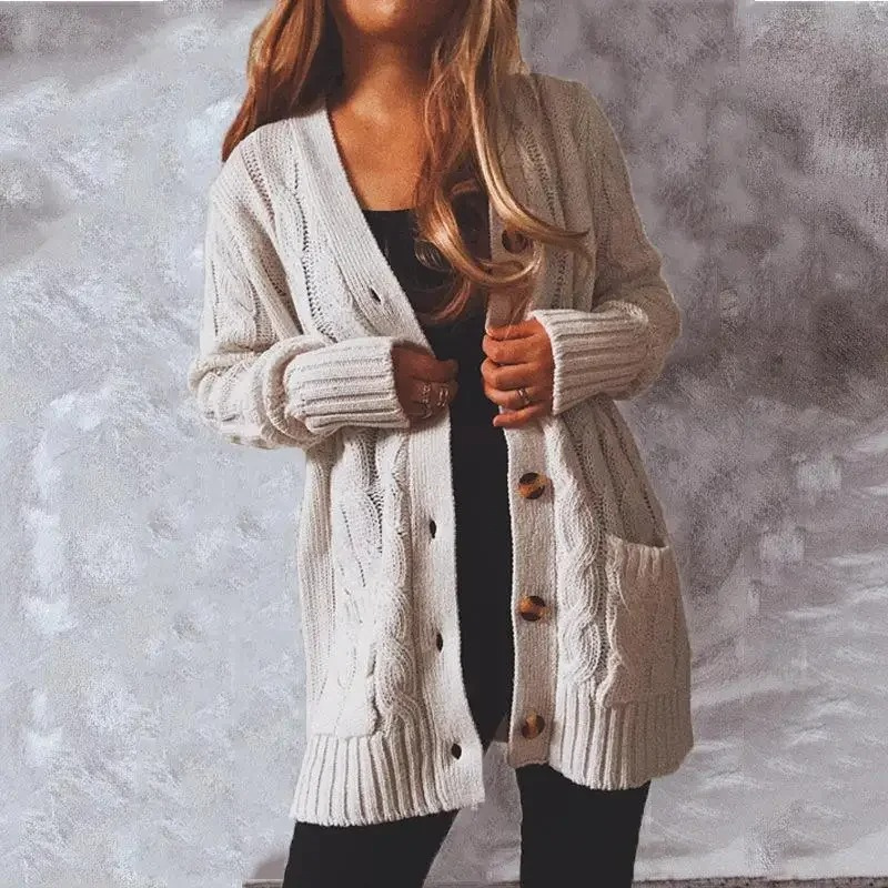 Levoire | Gilet à col haut pour femmes avec design en maille à cape Braun