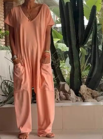 Levoire | Mode De Rue Nouvelle Salopette Décontractée Couleur corail