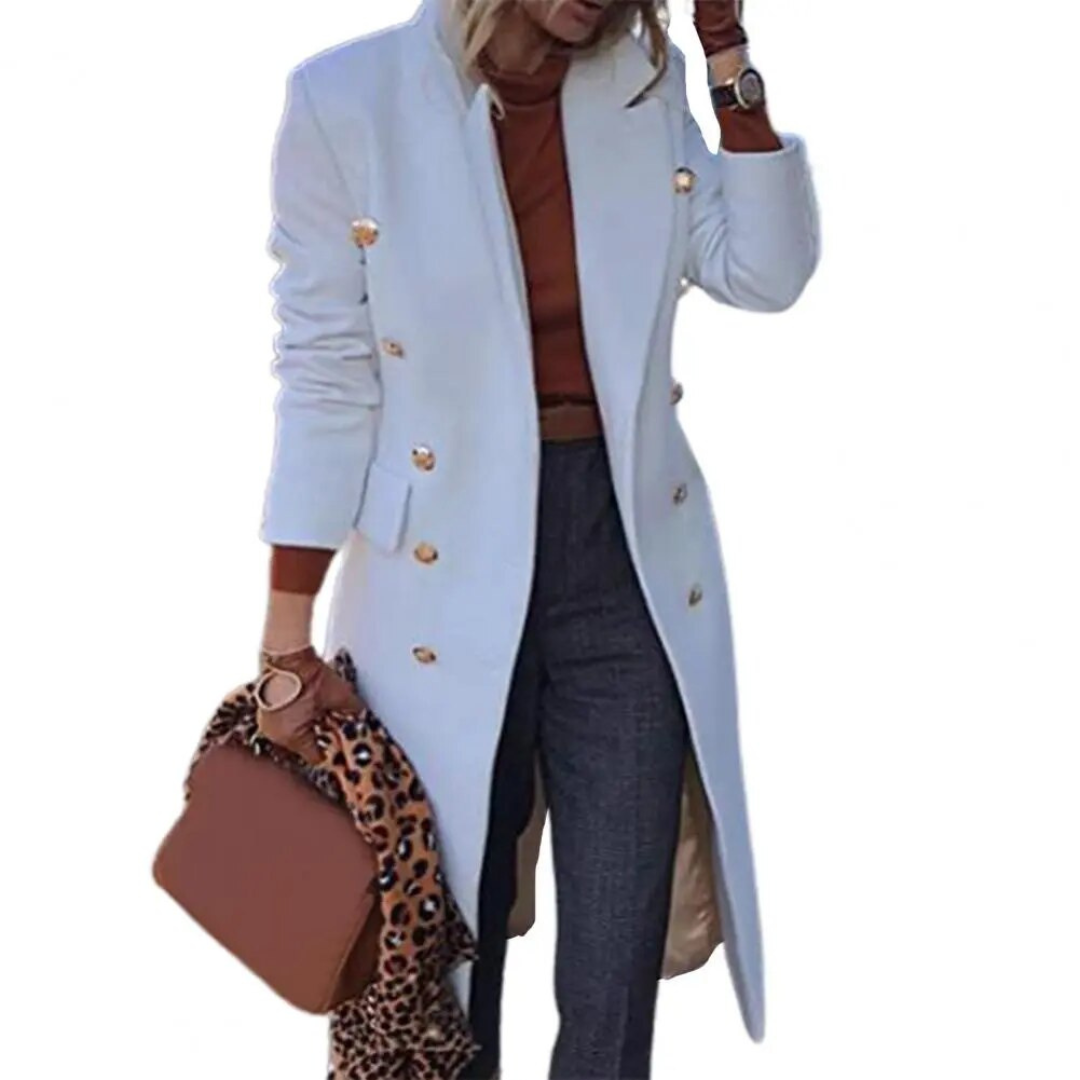 Levoire | Veste en laine pour femmes longue Blanc