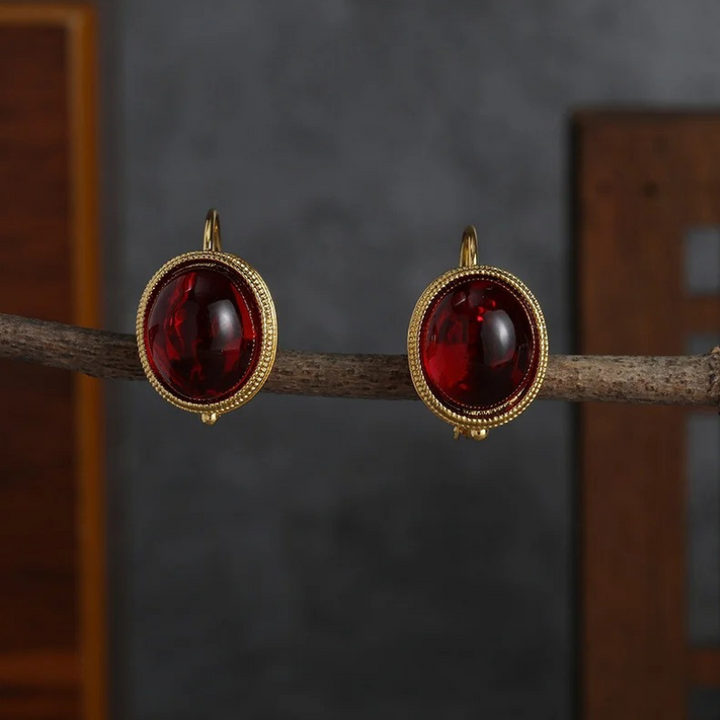 Levoire | Boucles D'Oreilles À Clips En Or Avec Pierre Pour La Collecte De Vin