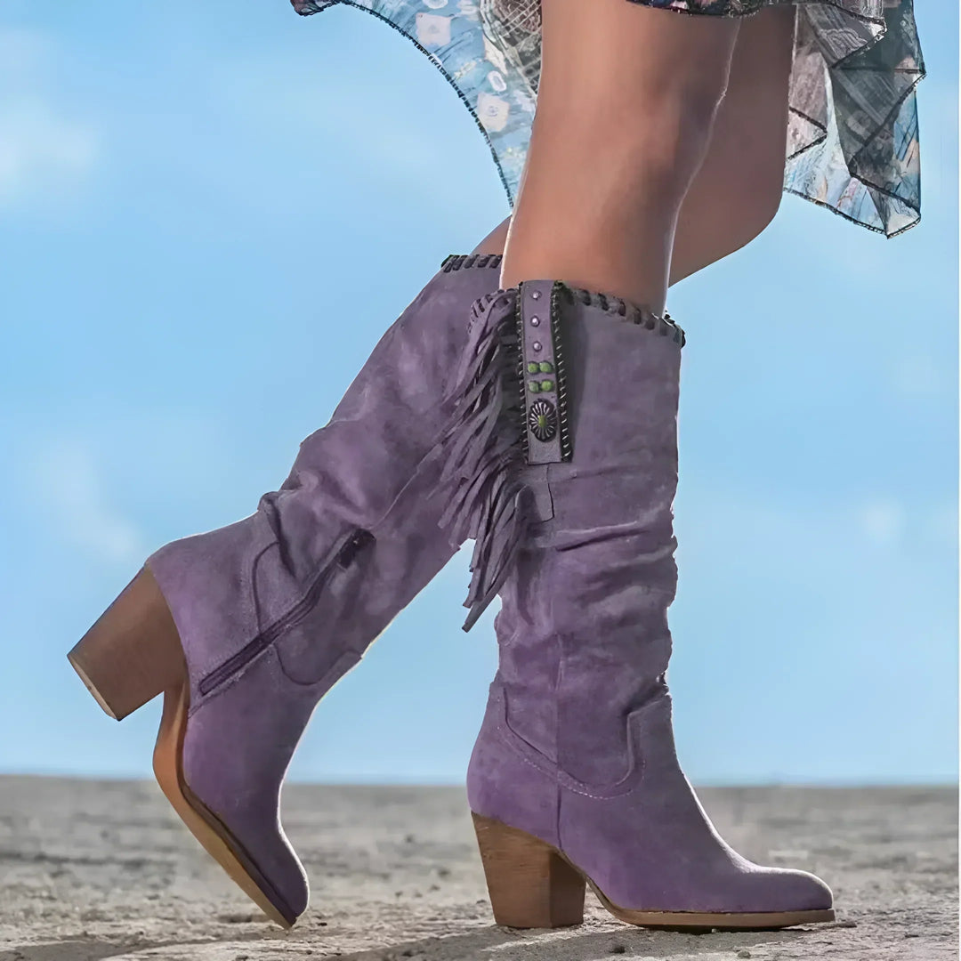 Levoire | Aito Cuir Bottes Cowboy Violeta