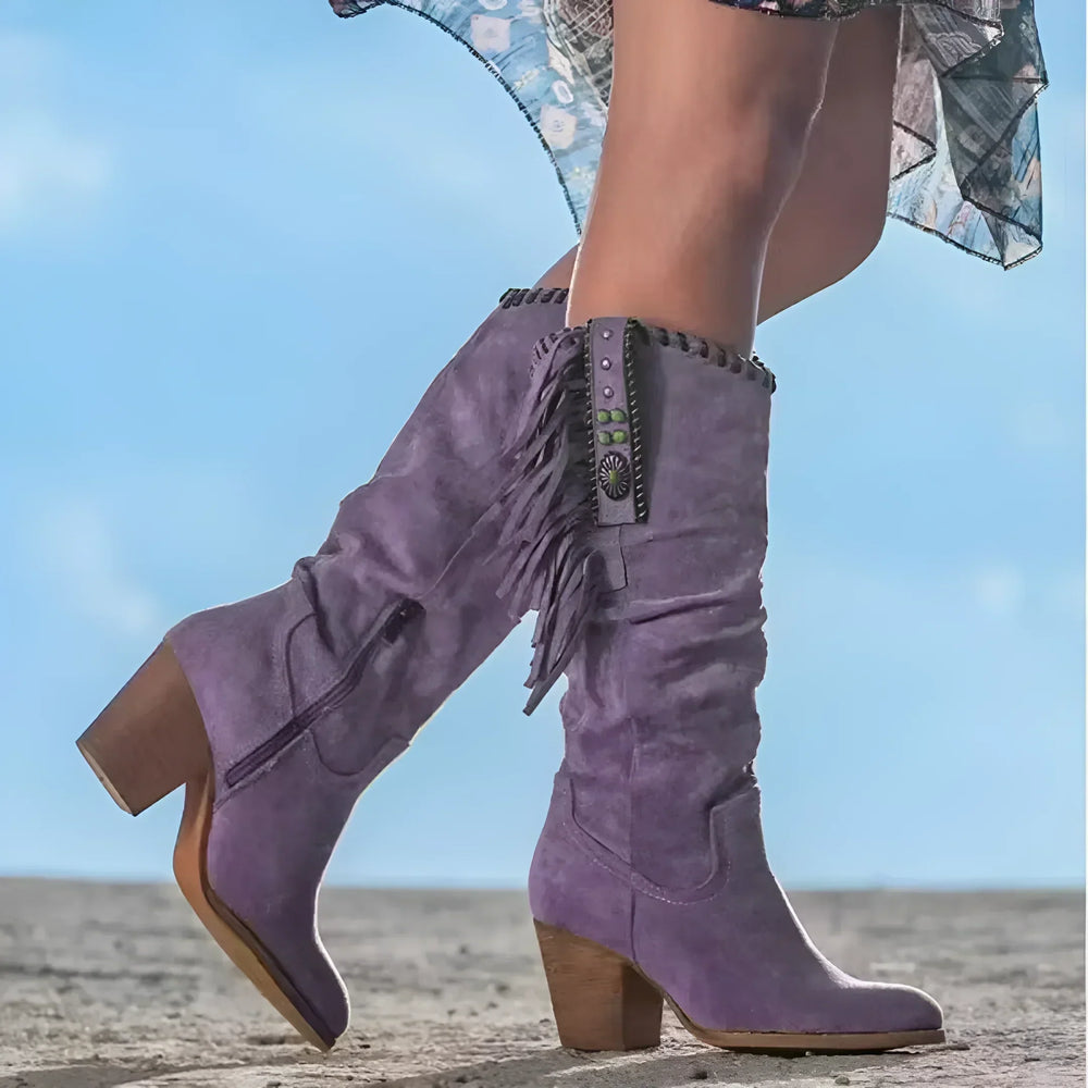 Levoire | Aito Cuir Bottes de Cowboy Violeta