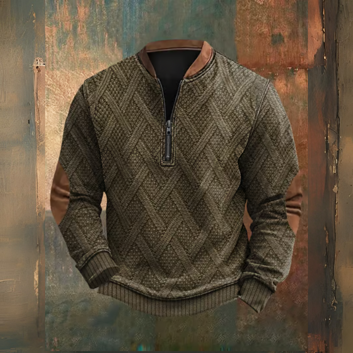 Levoire | Imprimé Rétro Western À Zip Pullover Braun