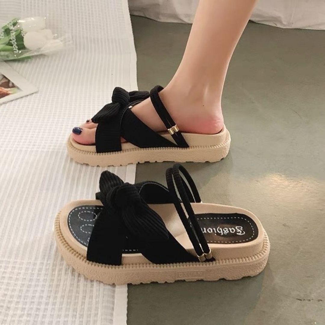Levoire | Femme Elégant Sandales Noir Crème