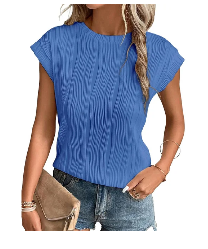 Levoire | Blouse Courte Structurée Élégante Bleu