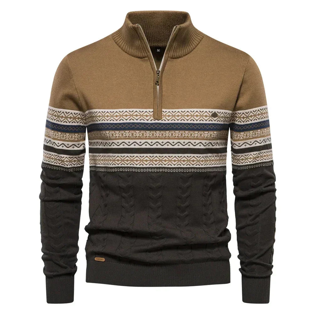 Levoire | Pull de haute qualité avec motifs rétro Braun