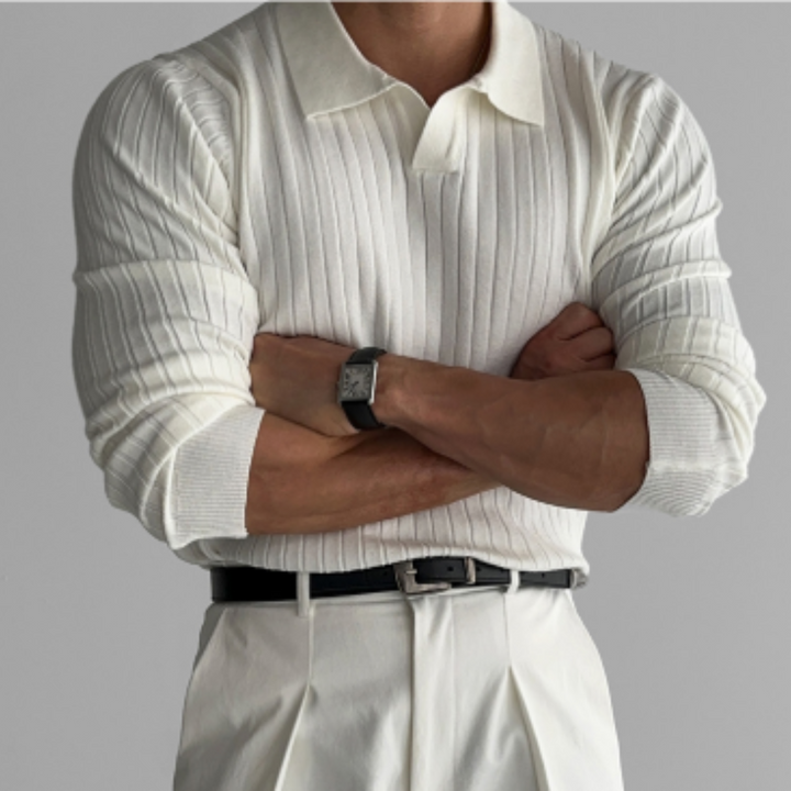 Levoire | Pull avec col chaud pour hommes Polo Blanc