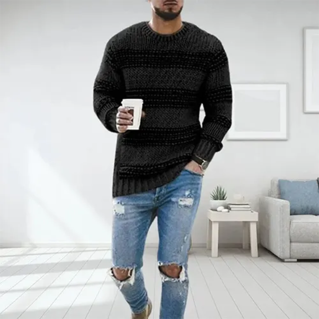 Levoire | Pull en tricot pour hommes Noir