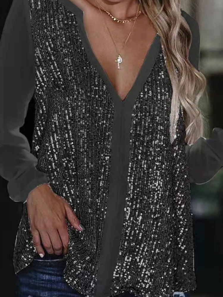 Levoire | Blouse Décolletée Élégante Femme Noir