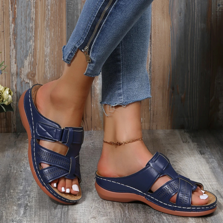 Levoire | Sandales Pour Femmes Avec Bout Ouvert Bleu foncé