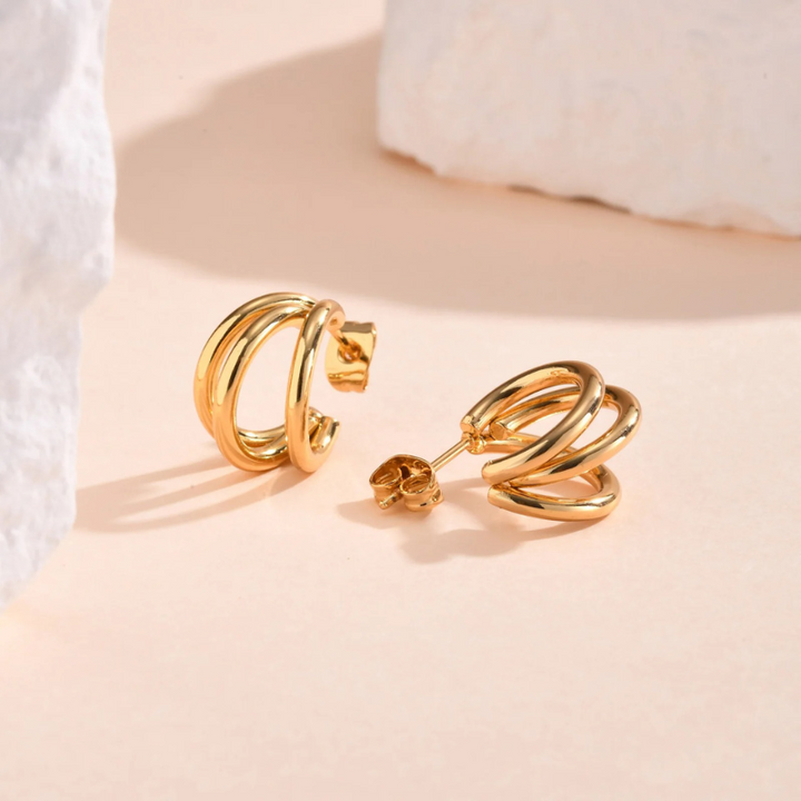Levoire | Boucles D'Oreilles Géométriques À Double Couche