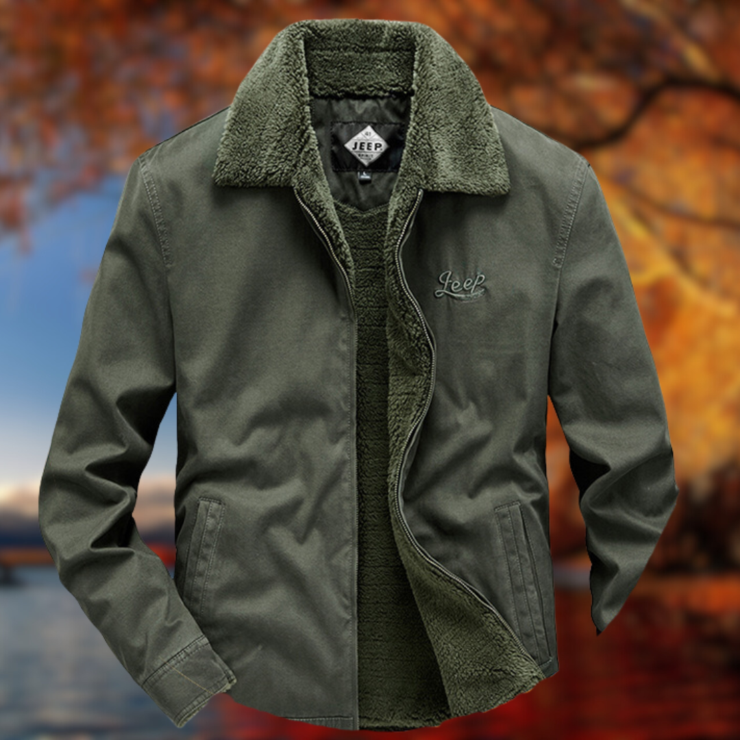 Levoire | Veste chaude avec intérieur en polaire Vert Militaire
