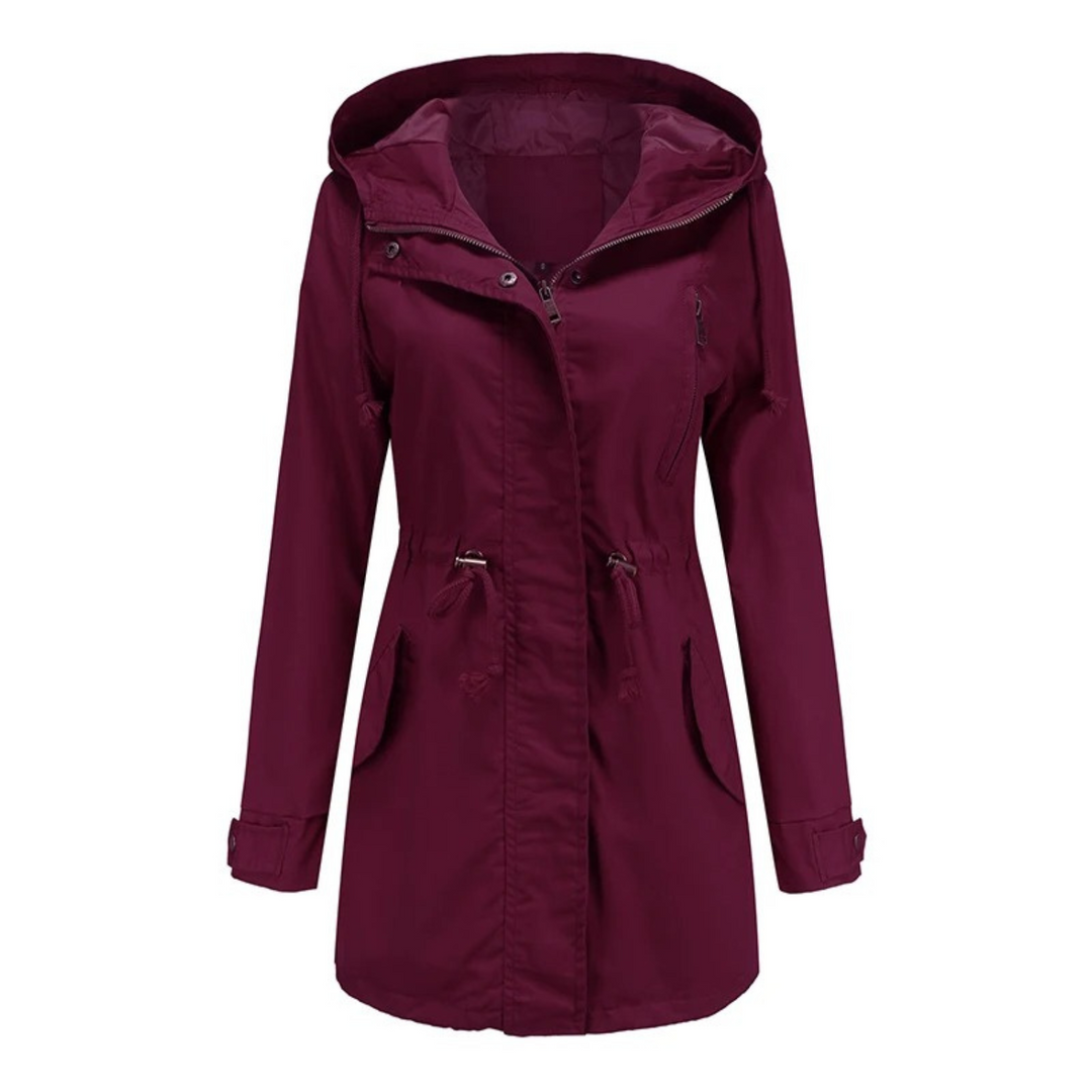 Levoire | Veste Imperméable À Capuche À Manches Longues Avec Cordon De Serrage Réglable Rot