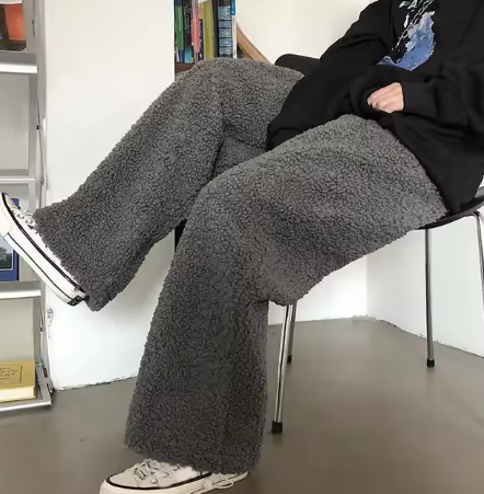 Levoire | Cachemire Pantalon Femme Harajuku Gris foncé