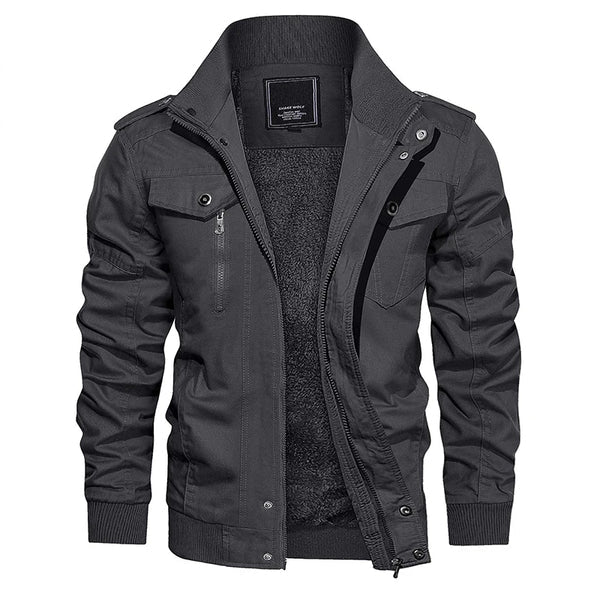 Levoire | Veste bomber zippée en polaire à manches longues Gris