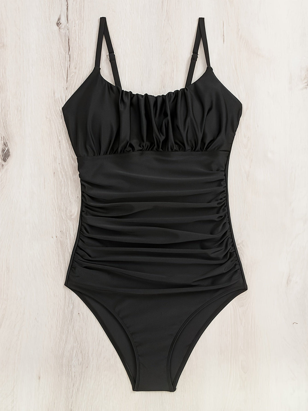 Levoire | Maillot De Bain Froncé Uni Avec Bretelles Et Contrôle Du Ventre
