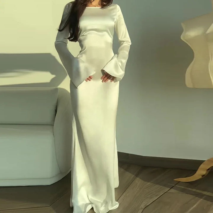 Levoire | Robe Longue Satinée Blanc