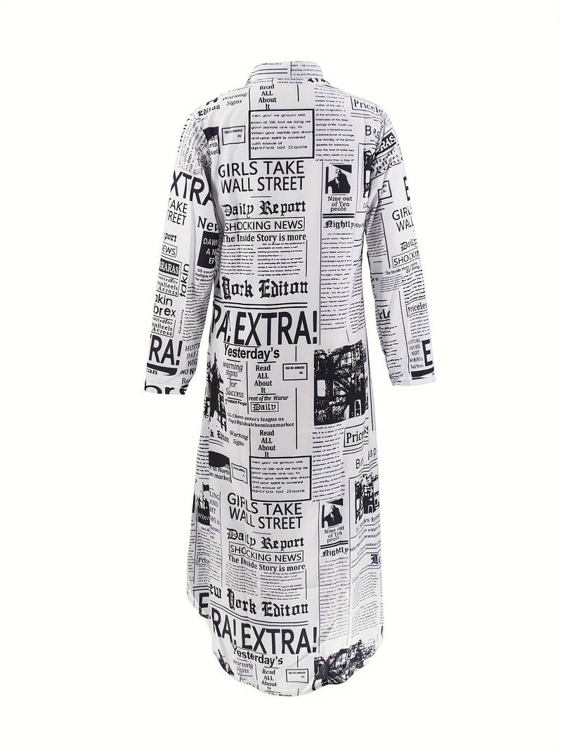 Levoire | Chemisier Robe Avec Impression De Journaux