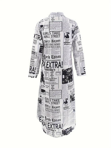 Levoire | Chemisier Robe Avec Impression De Journaux