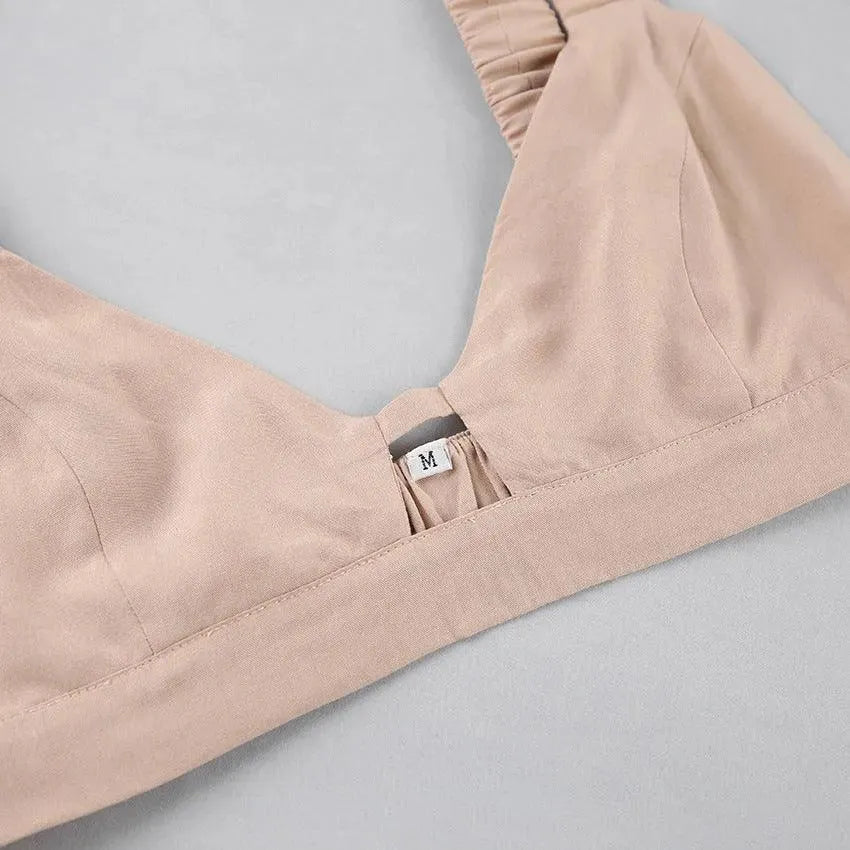 Levoire | Ensemble 3 pièces avec top en dentelle de coton contenant de la soie et un short confortable