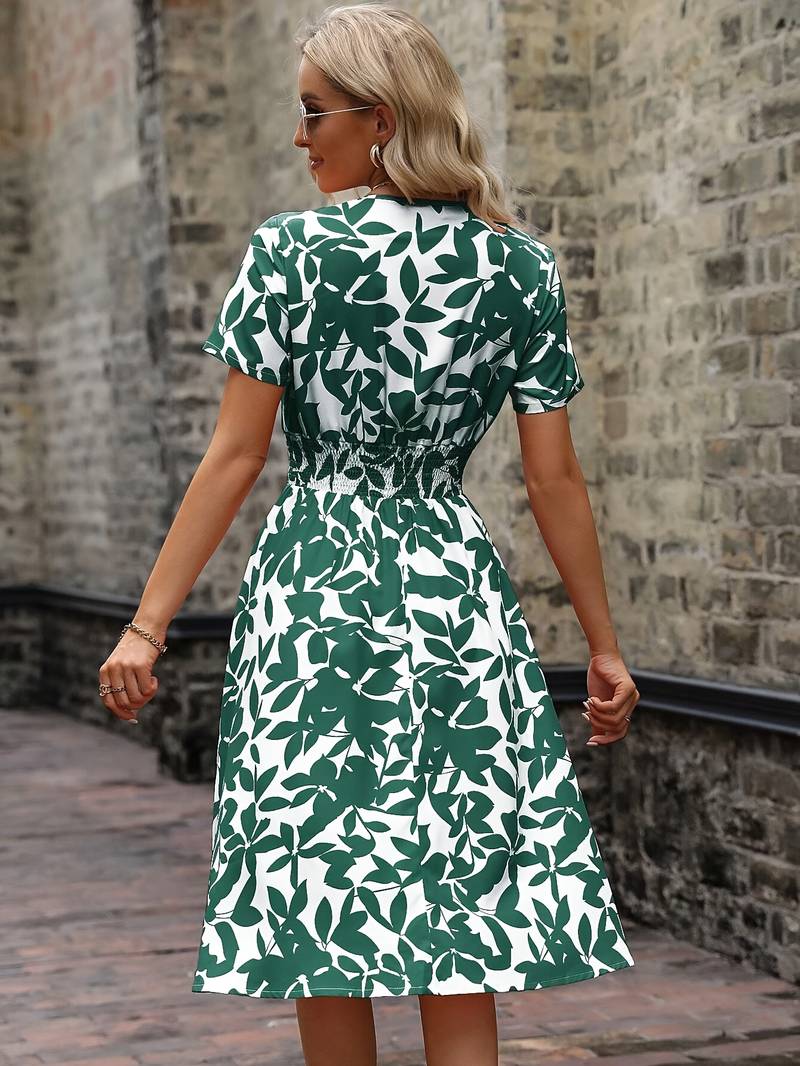 Levoire | Robe Portefeuille À Manches Courtes Avec Motif Floral