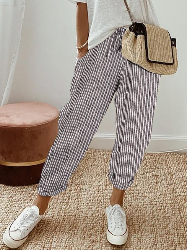 Levoire | Pantalons Ilmaisa Gris (Rayé)