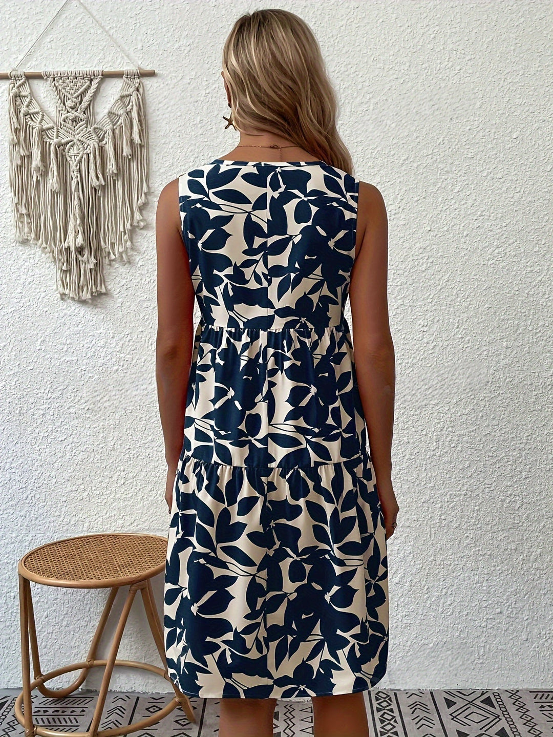 Levoire | Femme Robe débardeur à col en V - Bleu
