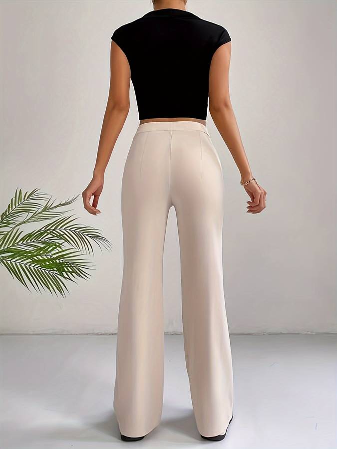 Levoire | Brun Clair Pantalon Taille Haute