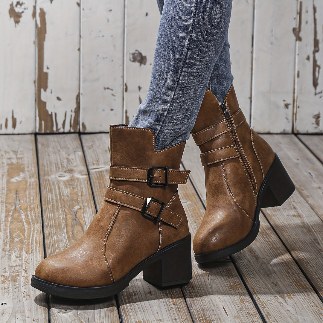 Levoire | Bottes À Semelle Épaisse Sans Combinaison Avec Fermeture Éclair Latérale Braun