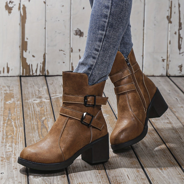 Levoire | Bottes À Semelle Épaisse Sans Combinaison Avec Fermeture Éclair Latérale Braun