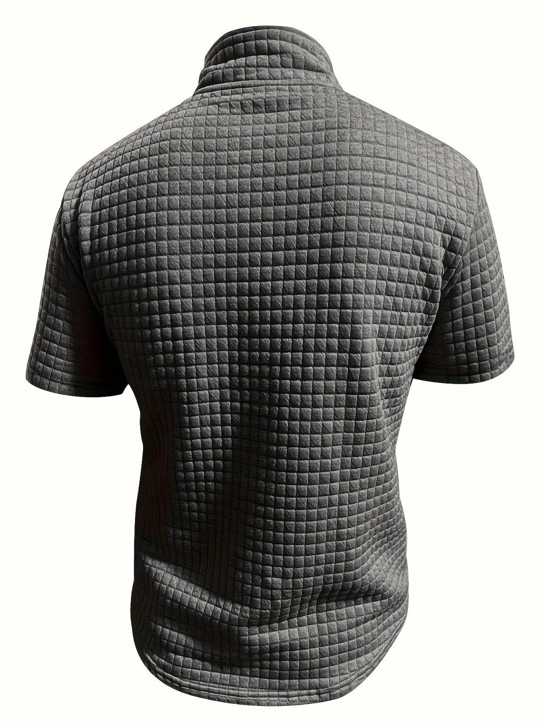 Levoire | Unicolore Pull-Over À Carreaux D'Été Avec Col Montant Et Manches Courtes