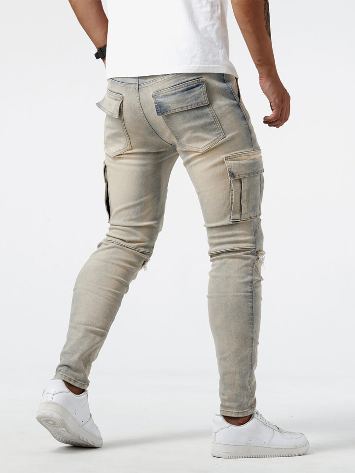 Levoire | Pantalons Cargo Slimfit En Denim Stretch